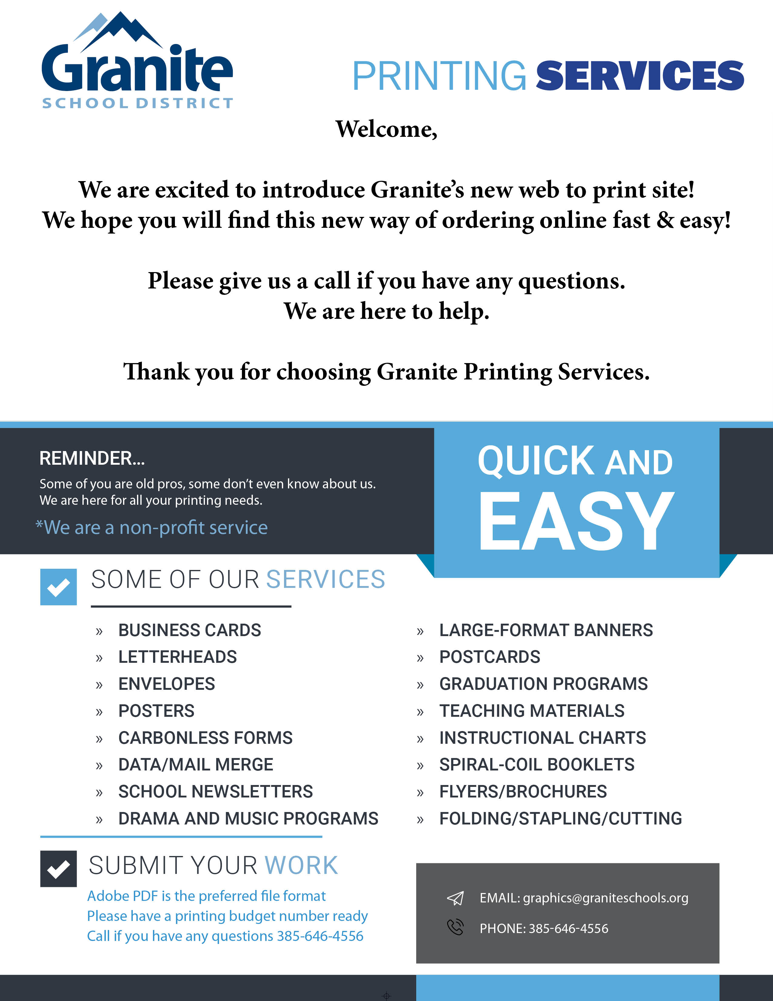 Print Services Start Page